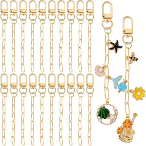 Liliaafar 50 Sets Keychain Making Kit Metal Keychain Clips with Key Ring Swivel Snap Hook Lobster Claw Clasps and Extender Chain Bulk for DIY Craft Supplies Jewelry Purse Bags Accessories Gift(Gold)