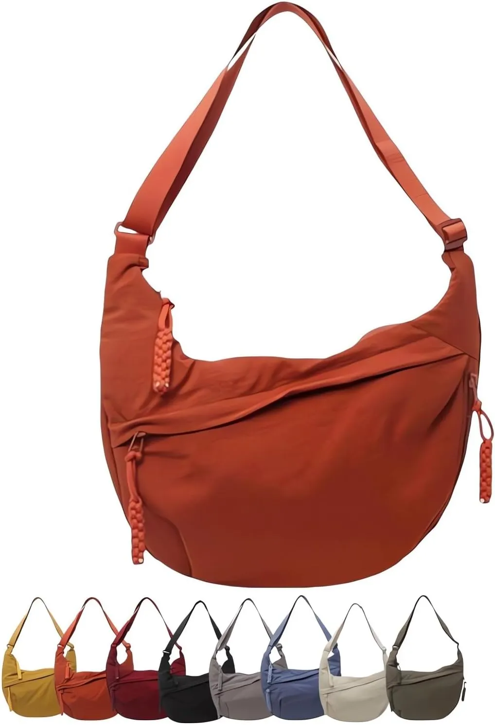 Limorence Crossbody Bag, Fashion Lightweight Nylon Hobo Bag, Multi-Pocket Design, Adjustable Strap for Everyday Use