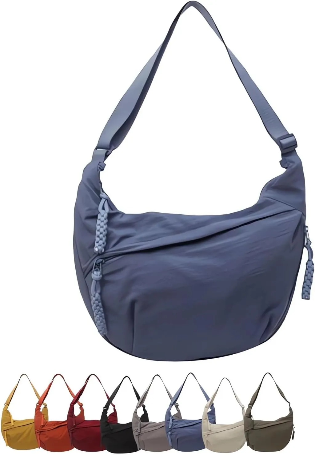 Limorence Crossbody Bag, Fashion Lightweight Nylon Hobo Bag, Multi-Pocket Design, Adjustable Strap for Everyday Use