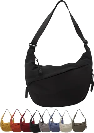 Limorence Crossbody Bag, Fashion Lightweight Nylon Hobo Bag, Multi-Pocket Design, Adjustable Strap for Everyday Use