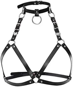 LIVE4COOL Women Harness Elastic Cupless Cage Bra Sexy Lingerie for Women Adjustable Hollow Out Crop Top Exotic Strap Bra