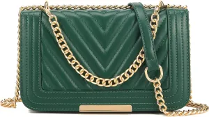 lola mae Crossbody Bags for Women Fashion Quilted Shoulder purse with Convertible Chain Strap Classic Satchel Handbag