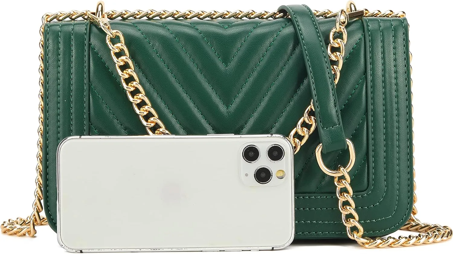 lola mae Crossbody Bags for Women Fashion Quilted Shoulder purse with Convertible Chain Strap Classic Satchel Handbag