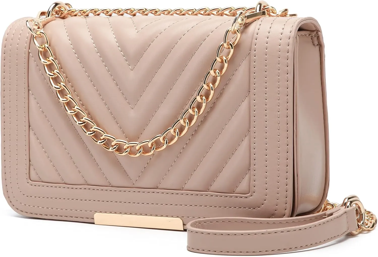 lola mae Crossbody Bags for Women Fashion Quilted Shoulder purse with Convertible Chain Strap Classic Satchel Handbag