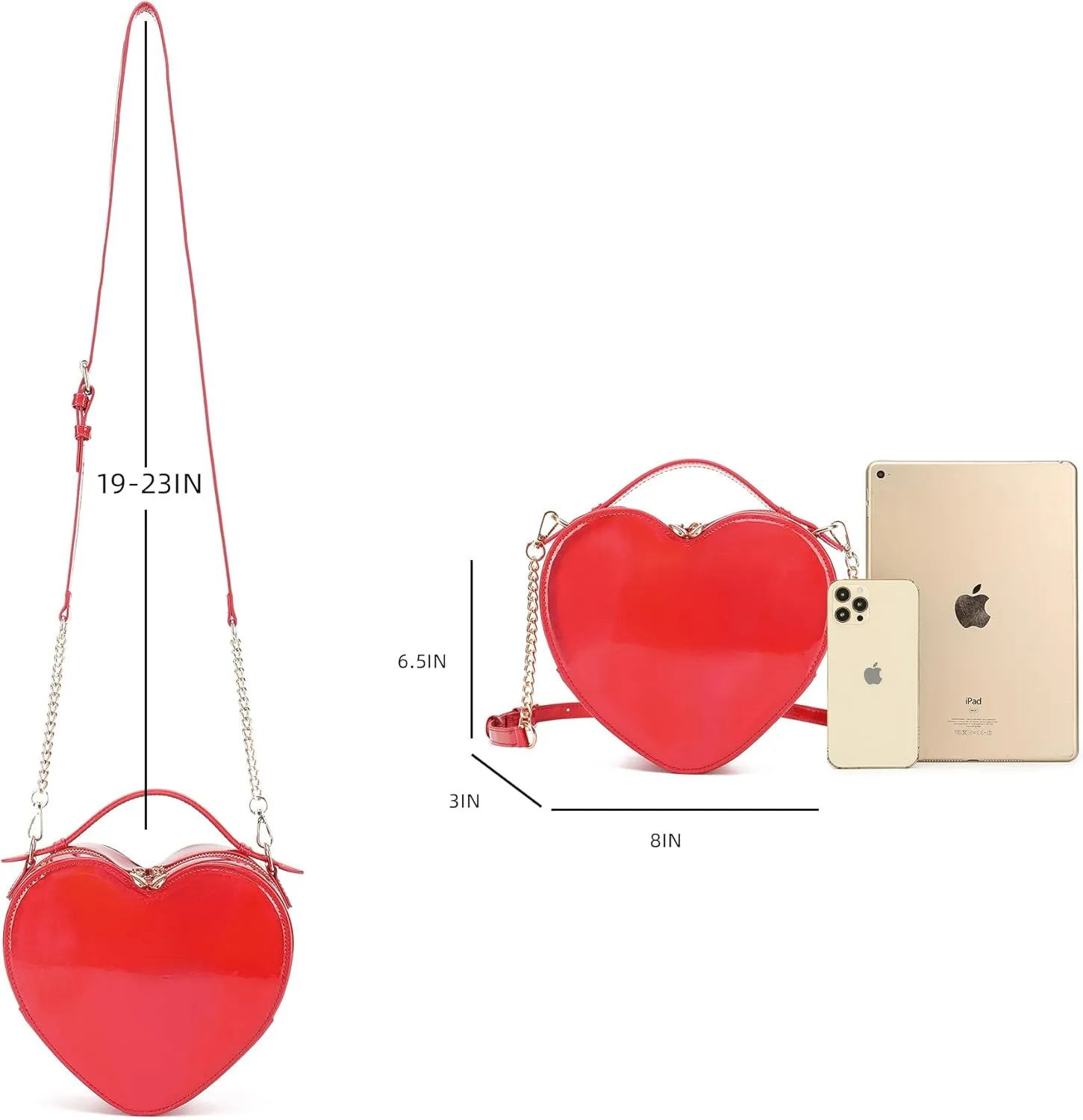 lola mae Heart Shape Satchel Crossbody Purse for women Zip Around Shoulder Bag