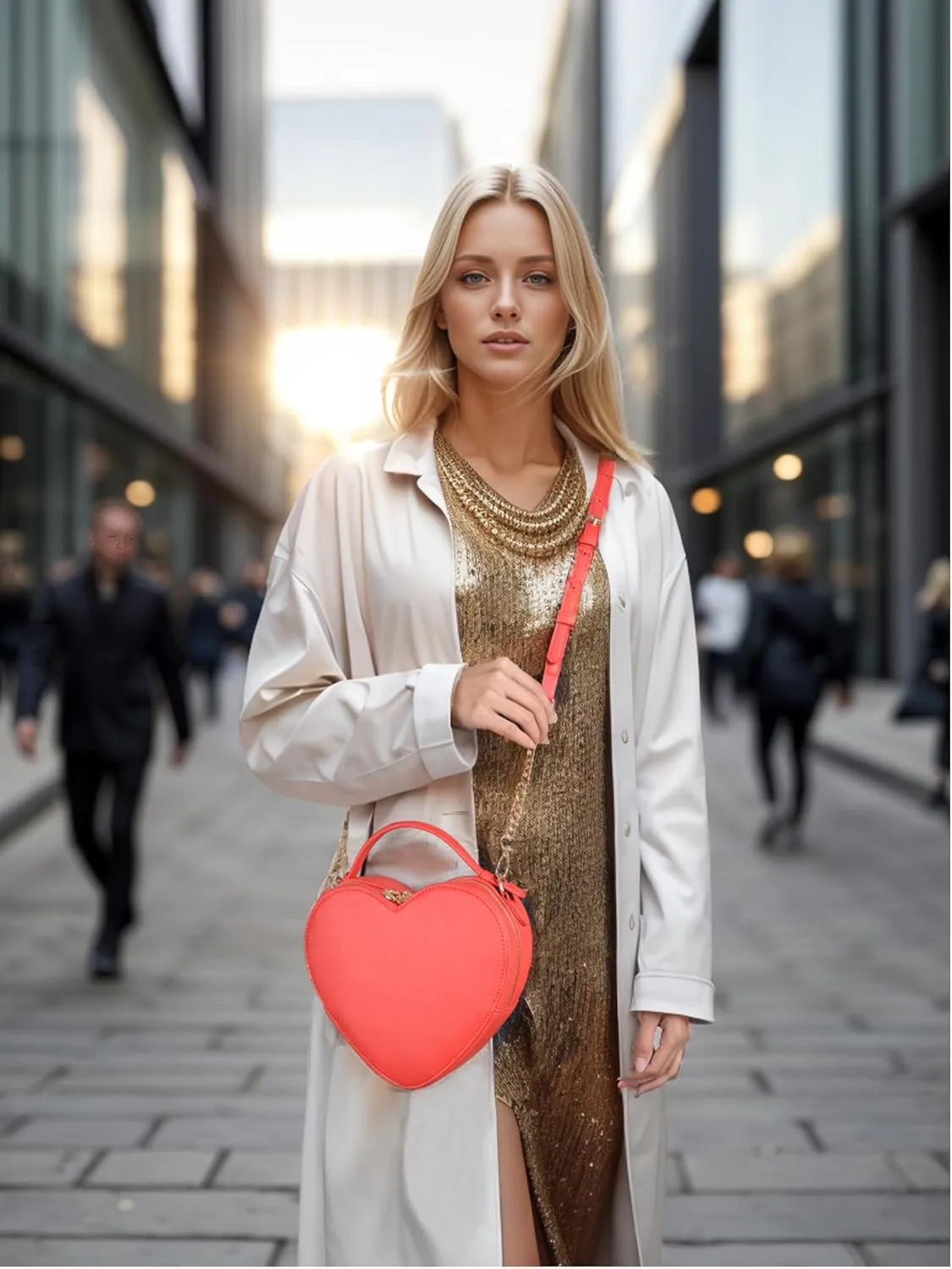 lola mae Heart Shape Satchel Crossbody Purse for women Zip Around Shoulder Bag