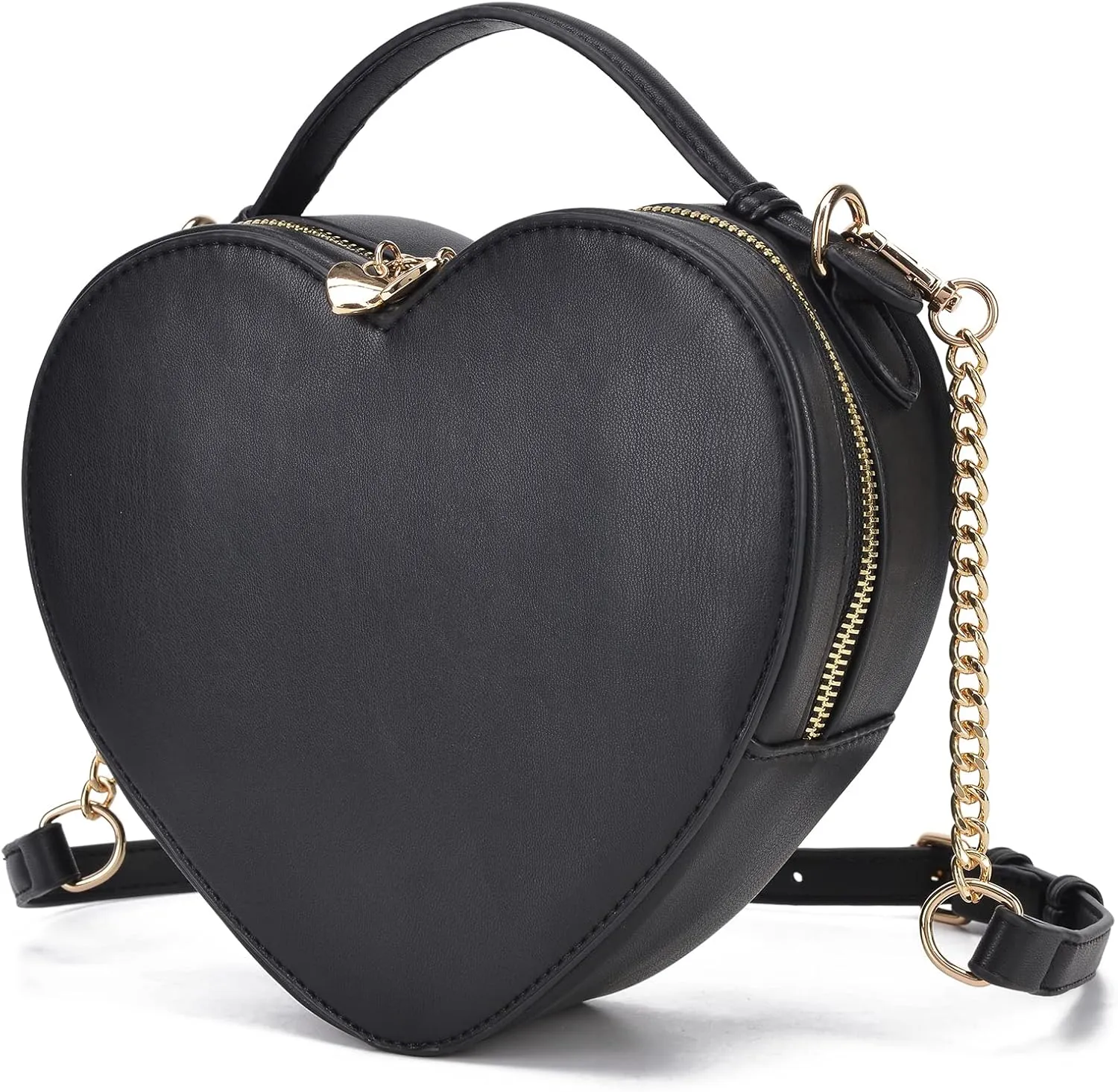 lola mae Heart Shape Satchel Crossbody Purse for women Zip Around Shoulder Bag