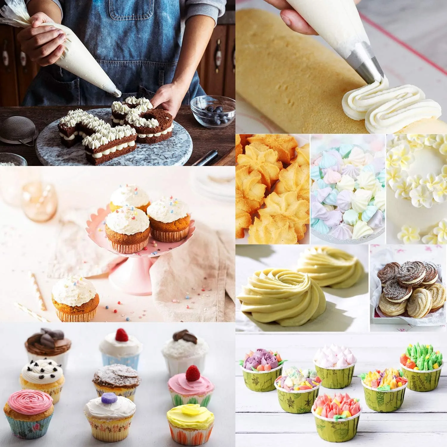 LoveBB 500 Pcs Piping Bags Disposable 10.6 inch Thick Tipless Pastry Bags Icing Frosting Bags for Baking Cookies Cupcake Decorating Supplies