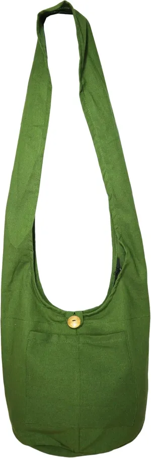 Lovely Creations Thai Monk Buddha Cotton Sling Crossbody Messenger Bag Purse Hippie Hobo Shoulder Bag