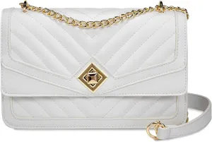 LOVEVOOK Crossbody Bags for Women Leather Quilted Shoulder Bag with Chain Strap Trendy Clutch Satchel Ladies Evening Bag