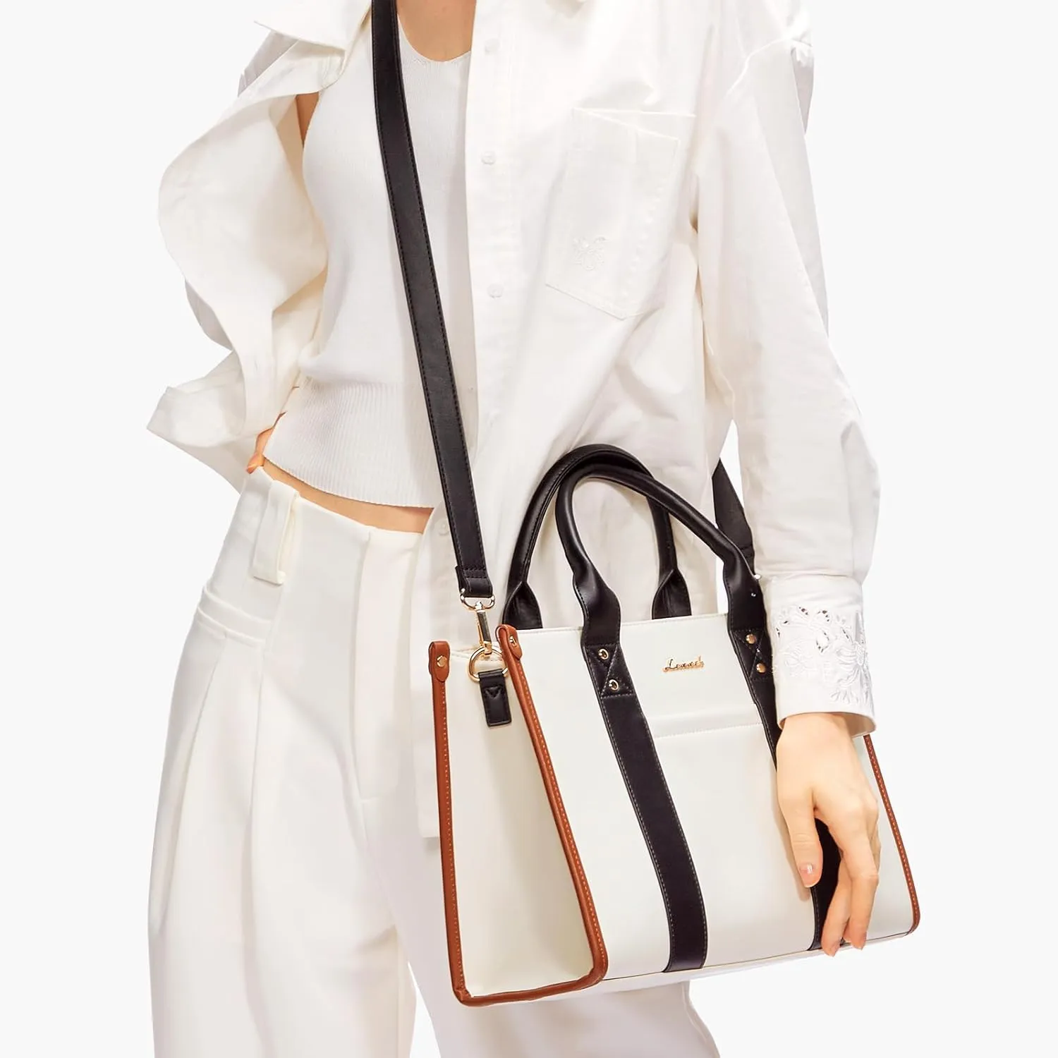 LOVEVOOK Purse for Women Leather Tote Bag Purse and Handbags, Satchel Shoulder Crossbody Top Handle Bags with Zipper