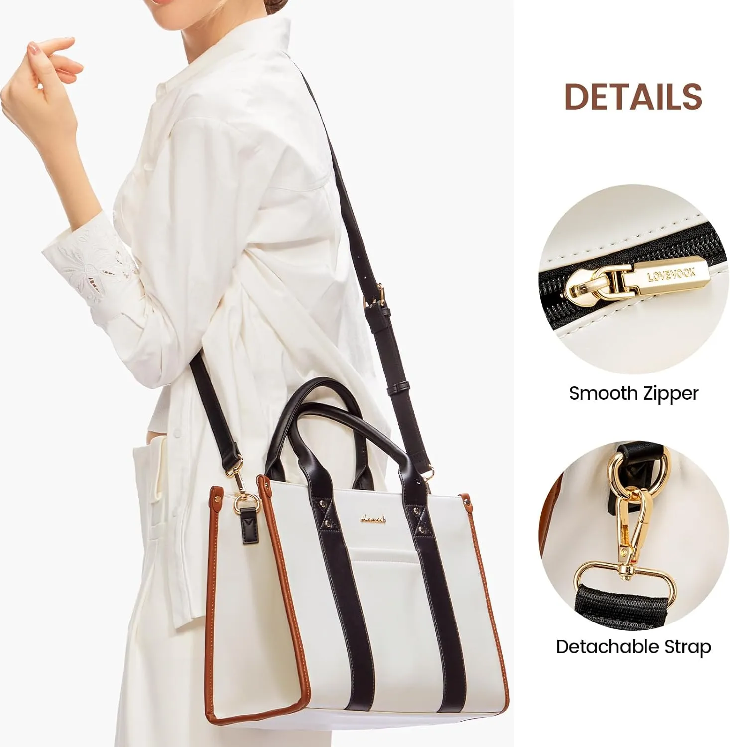 LOVEVOOK Purse for Women Leather Tote Bag Purse and Handbags, Satchel Shoulder Crossbody Top Handle Bags with Zipper