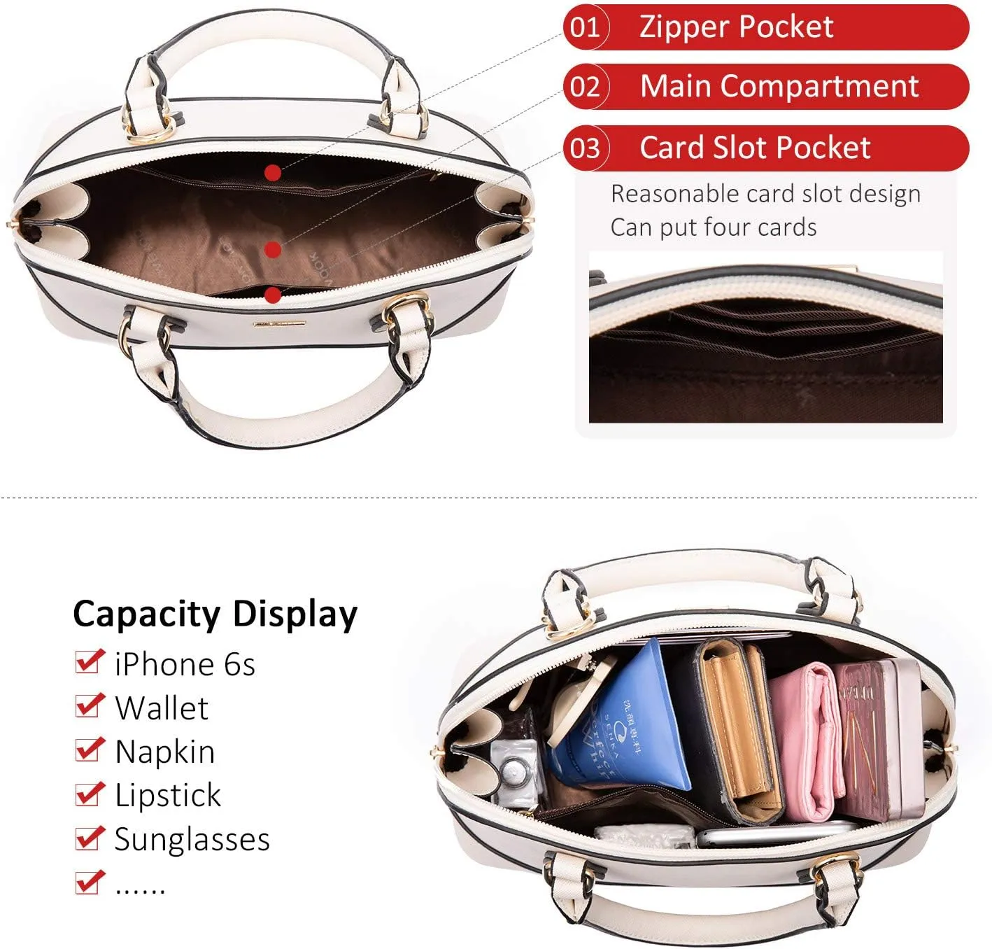 LOVEVOOK Purse for Women Small Crossbody Bags Classic Double Zip Top Handle Dome Satchel Bag