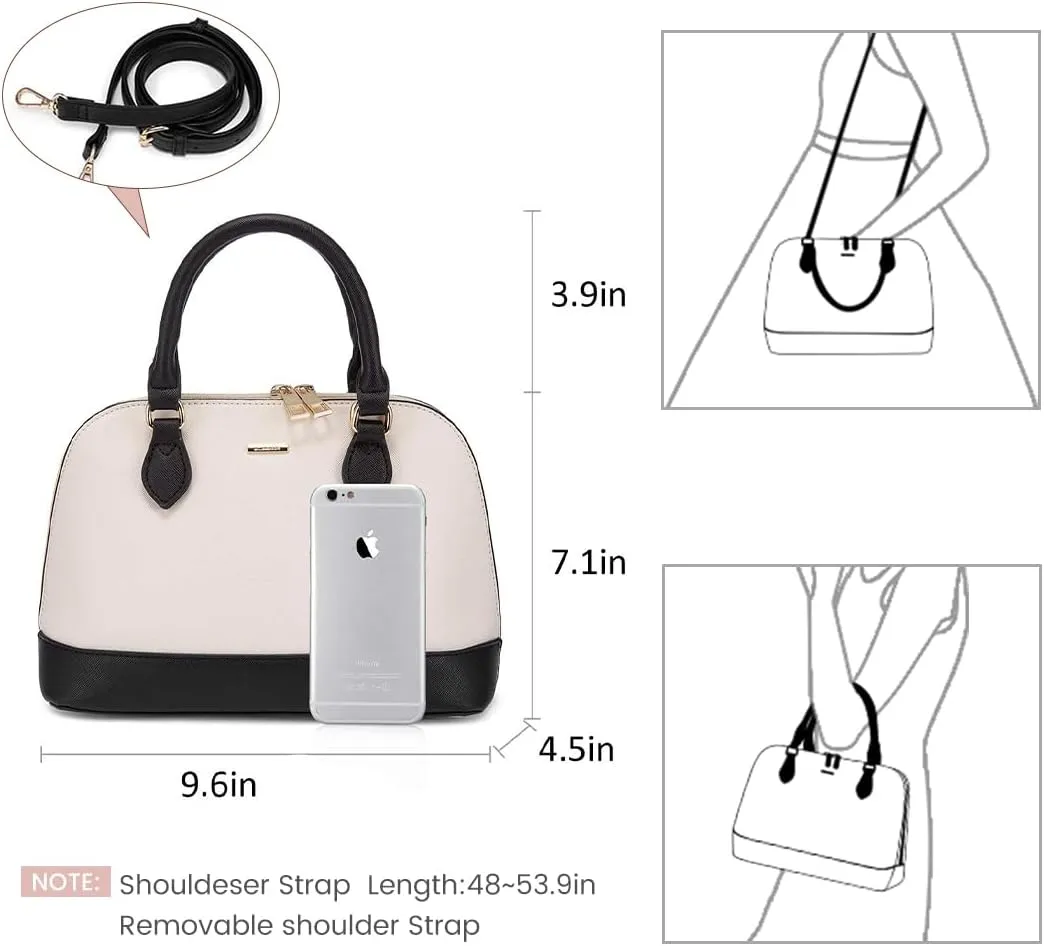 LOVEVOOK Purse for Women Small Crossbody Bags Classic Double Zip Top Handle Dome Satchel Bag