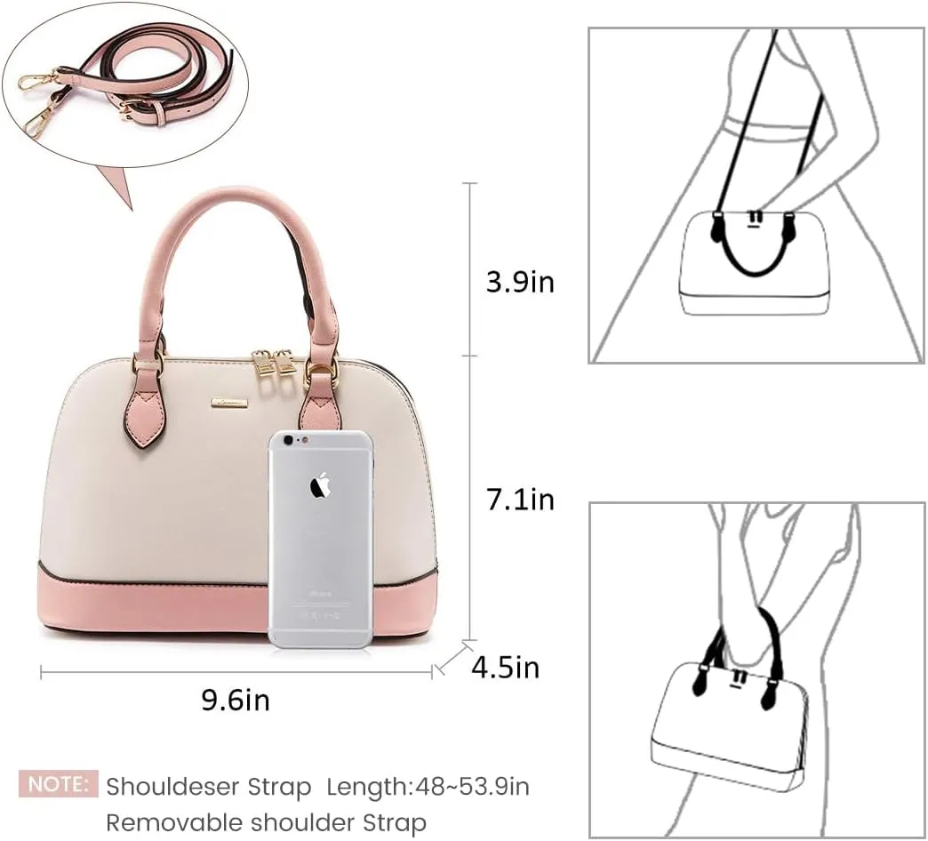 LOVEVOOK Purse for Women Small Crossbody Bags Classic Double Zip Top Handle Dome Satchel Bag