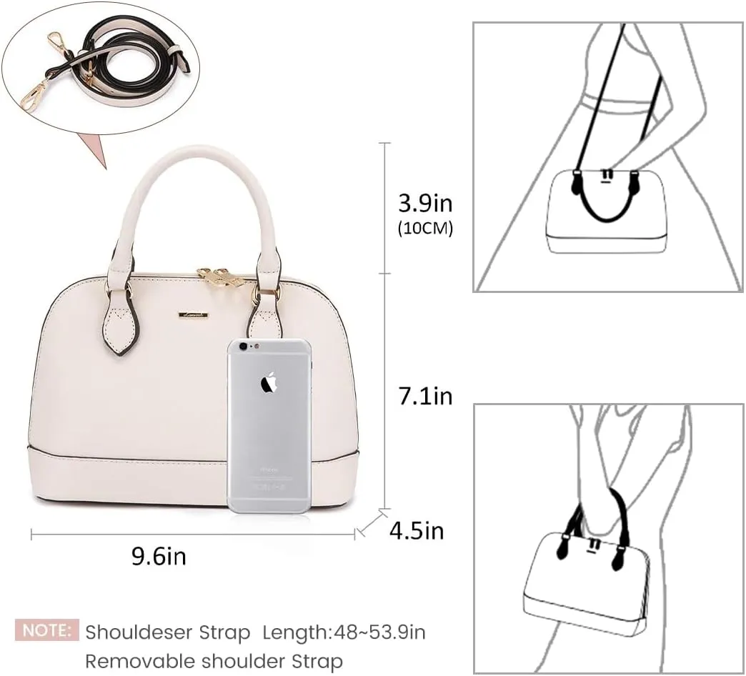 LOVEVOOK Purse for Women Small Crossbody Bags Classic Double Zip Top Handle Dome Satchel Bag