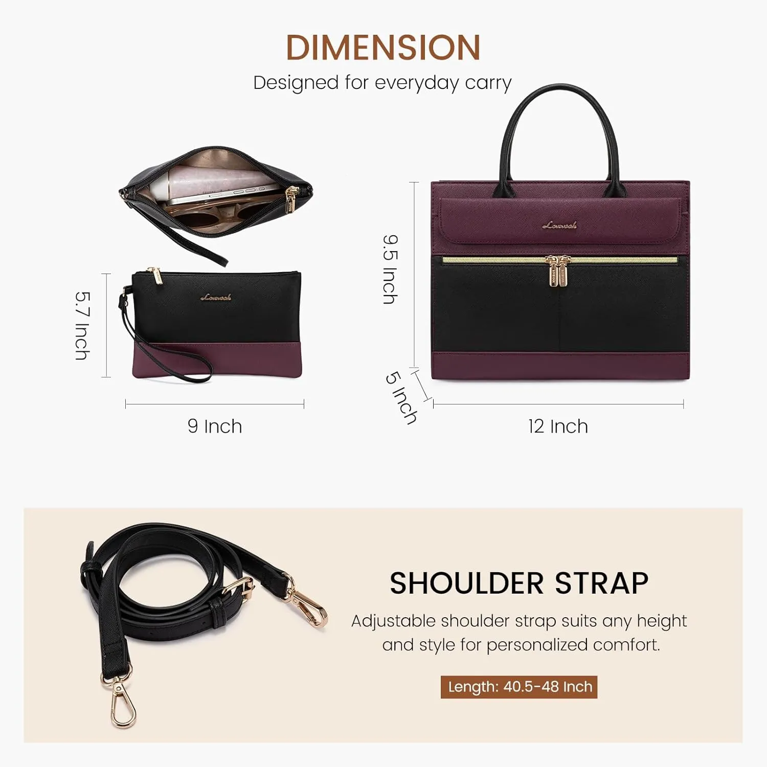 LOVEVOOK Purses and Handbags for Women,Leather Shoulder Bag Black Purse Tote,Satchel Crossbody Bags Top Handle for Ladies