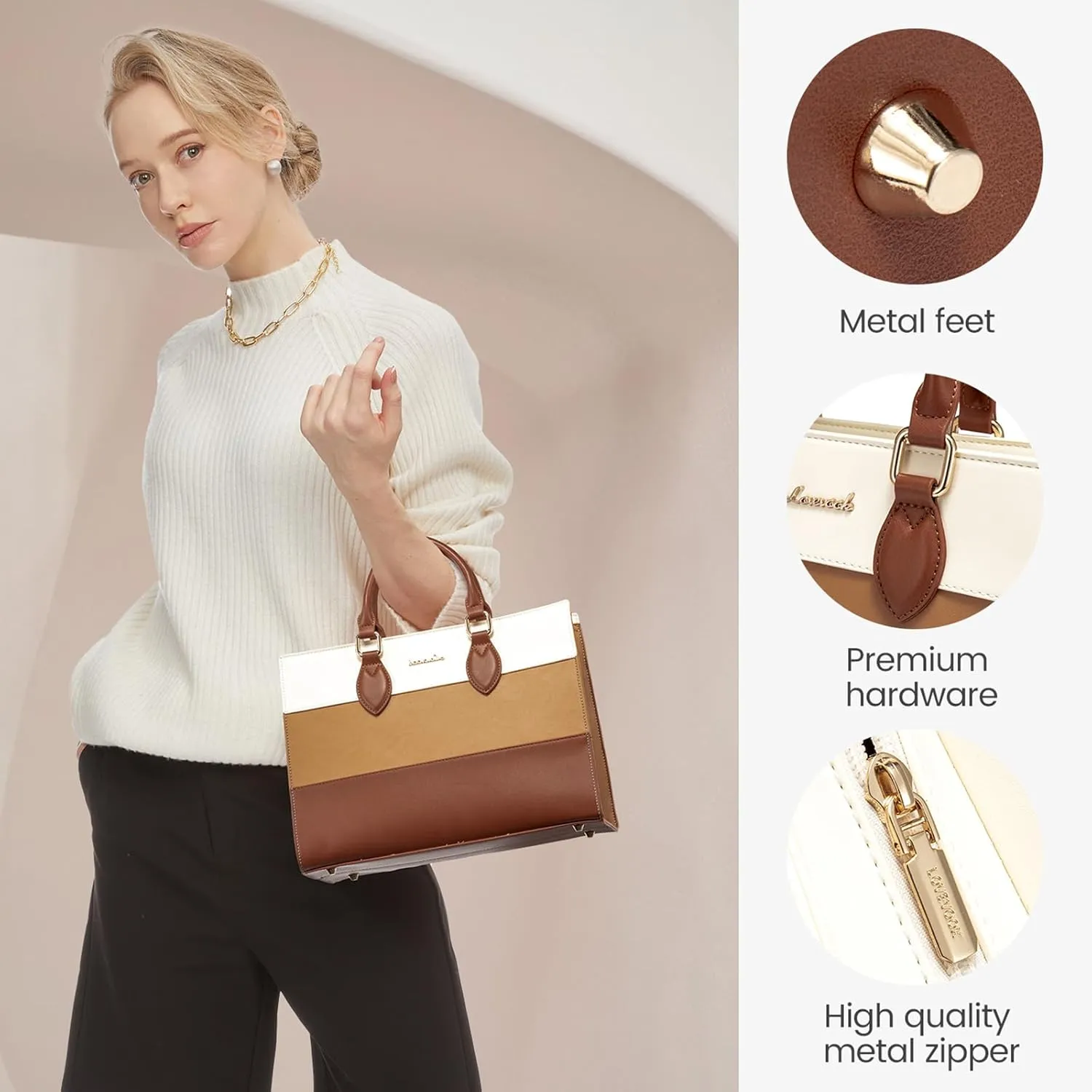 LOVEVOOK Purses for Women, Fashion Handbags for Women, Tote Bag PU Leather Shoulder Bag Top Handle Satchel for Lady