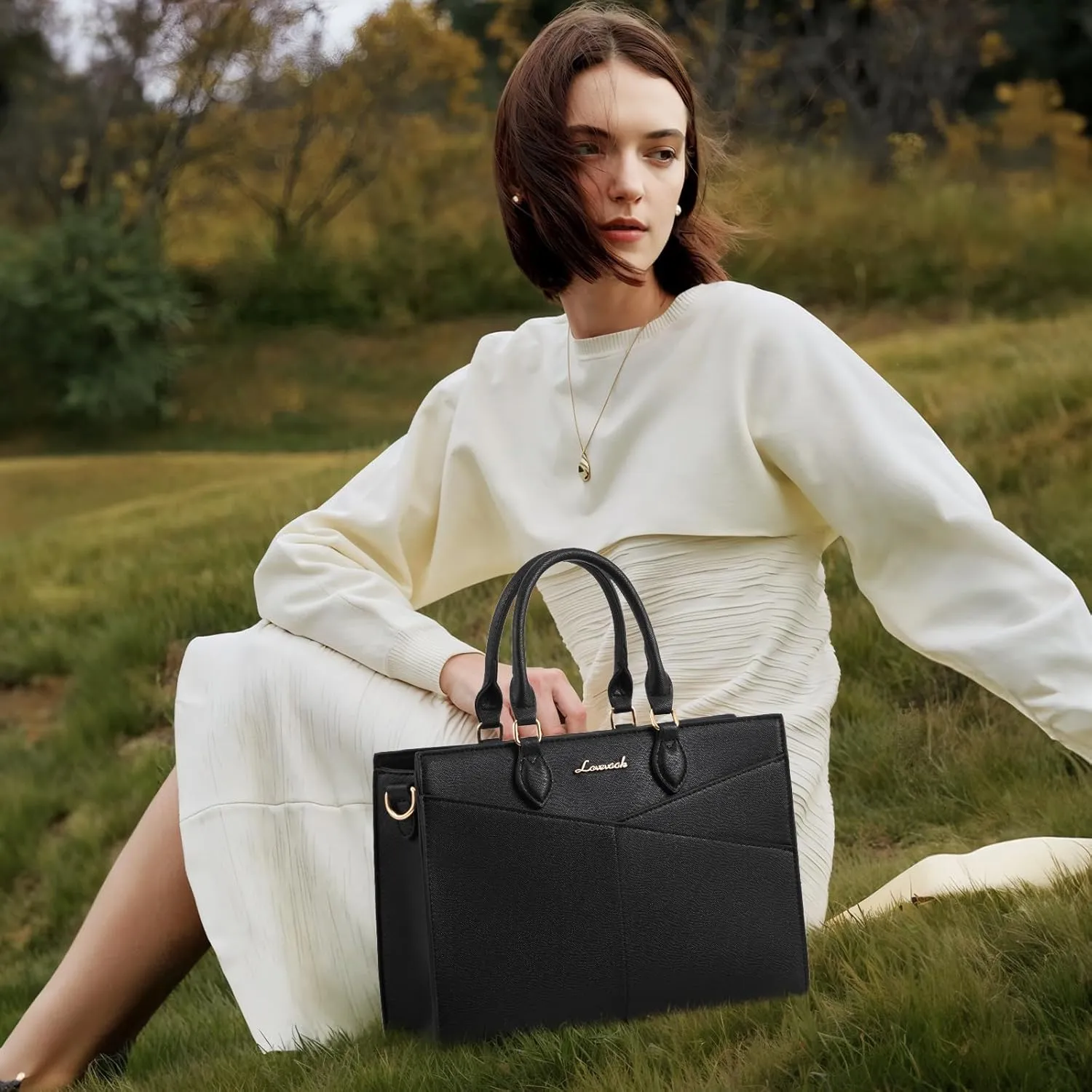 LOVEVOOK Purses for Women,Satchel Handbags Tote Bag, Black Pu Leather Shoulder Crossbody Top Handle Purse with Zipper