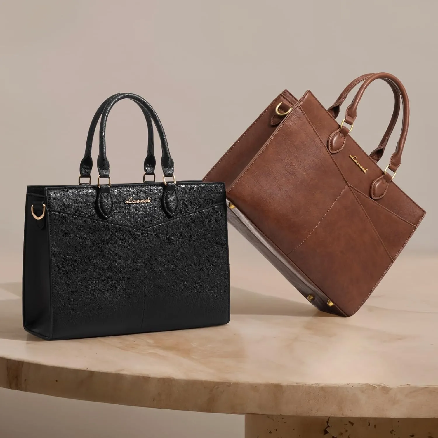 LOVEVOOK Purses for Women,Satchel Handbags Tote Bag, Black Pu Leather Shoulder Crossbody Top Handle Purse with Zipper