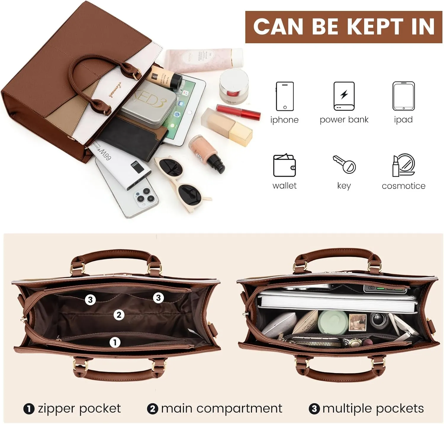 LOVEVOOK Purses for Women,Satchel Handbags Tote Bag, Black Pu Leather Shoulder Crossbody Top Handle Purse with Zipper