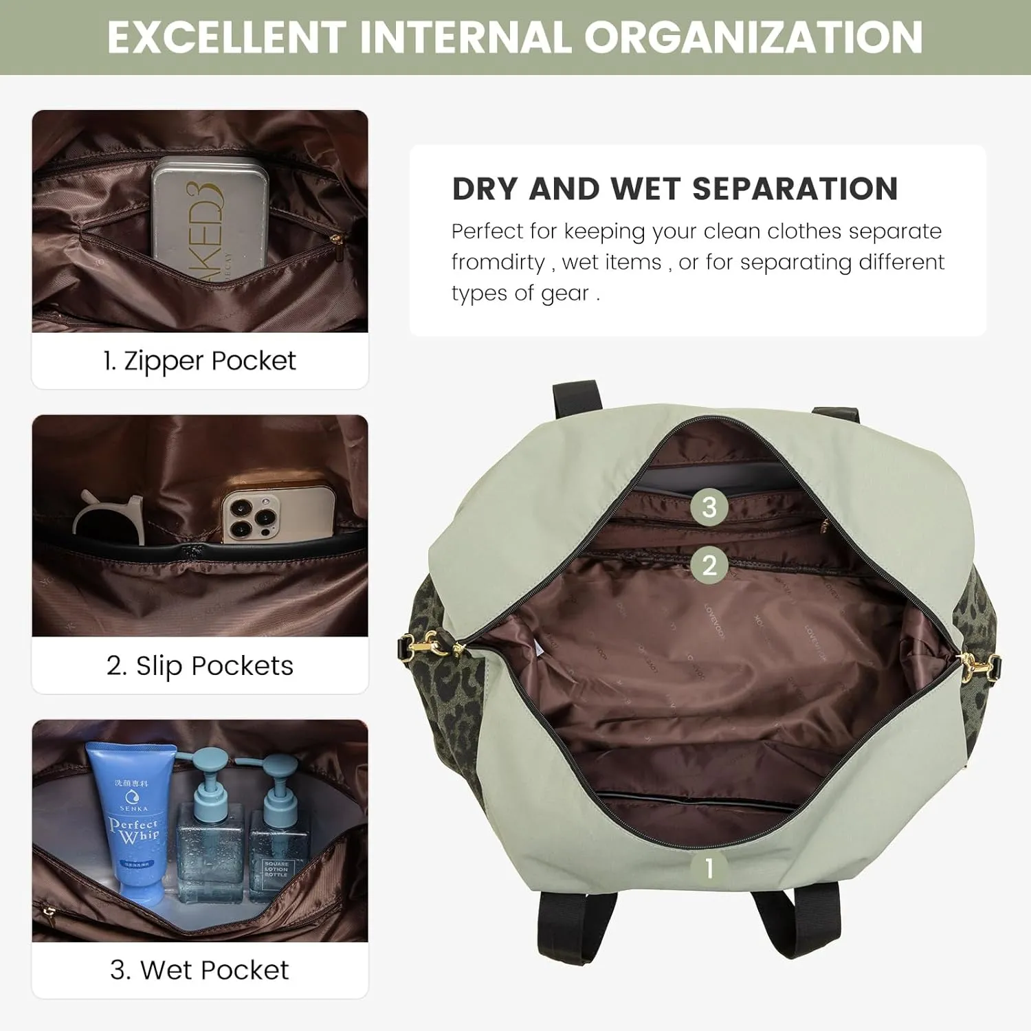LOVEVOOK Weekender Bag, Large Travel Duffel Bag for Women with 2 Packing Cubes, Carry on Overnight Bag with Shoe Compartment, Mom Hospital Bags for Labor and Delivery