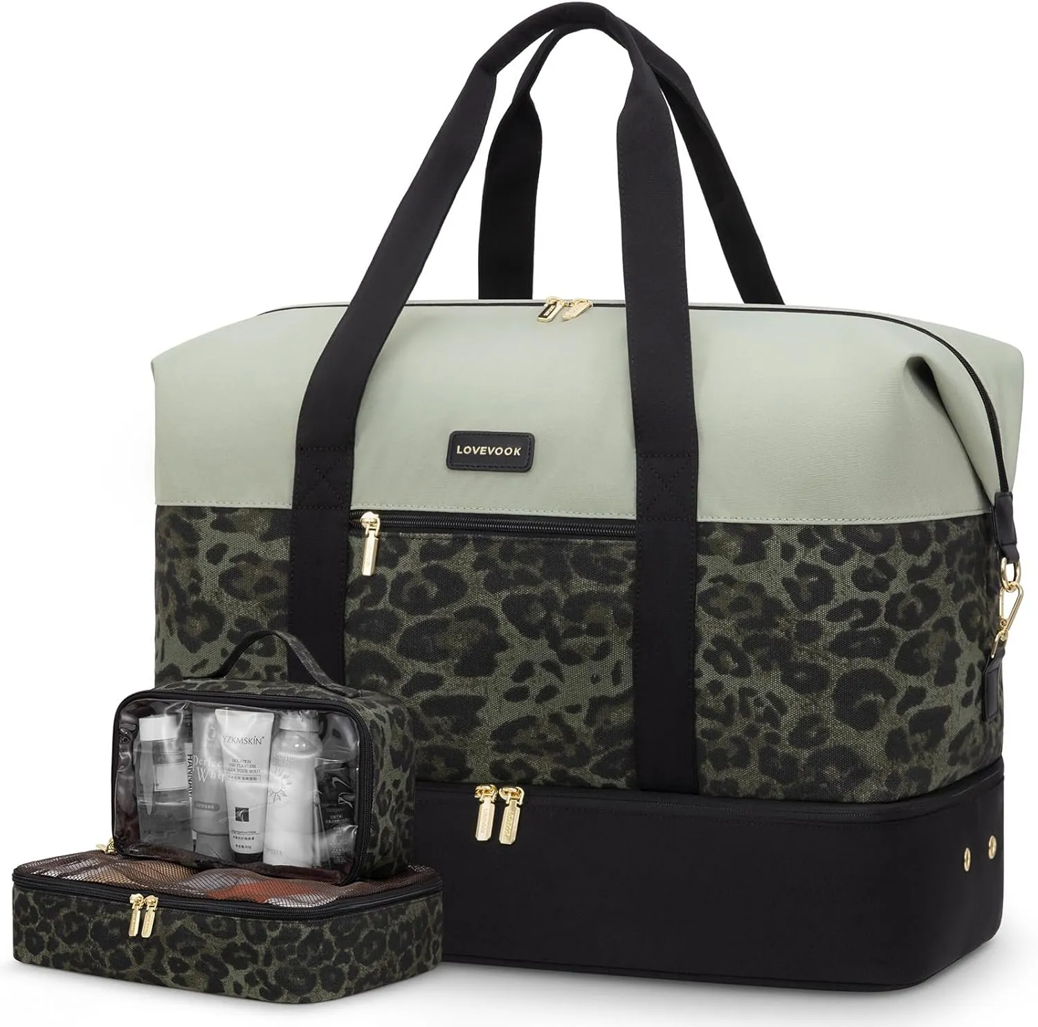 LOVEVOOK Weekender Bag, Large Travel Duffel Bag for Women with 2 Packing Cubes, Carry on Overnight Bag with Shoe Compartment, Mom Hospital Bags for Labor and Delivery