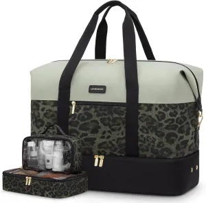 LOVEVOOK Weekender Bag, Large Travel Duffel Bag for Women with 2 Packing Cubes, Carry on Overnight Bag with Shoe Compartment, Mom Hospital Bags for Labor and Delivery