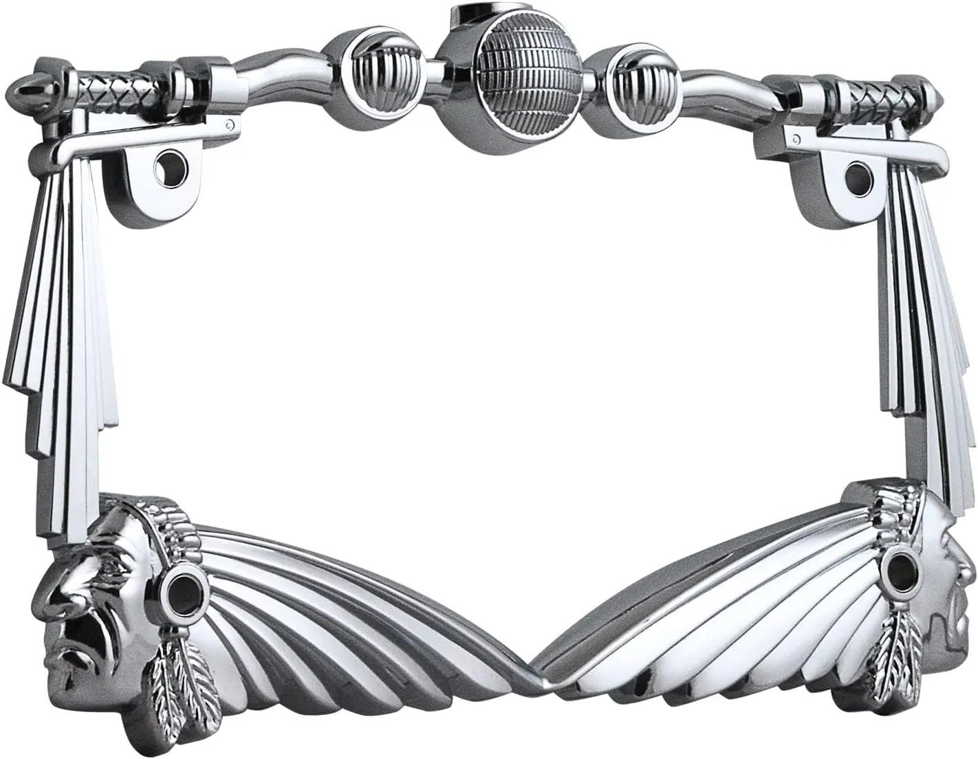 LPF248-C 3D Handle Bar and Indian Chief Style Zinc Metal Chrome Finished Motorcycle License Plate Frame