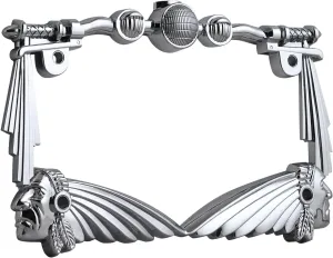 LPF248-C 3D Handle Bar and Indian Chief Style Zinc Metal Chrome Finished Motorcycle License Plate Frame