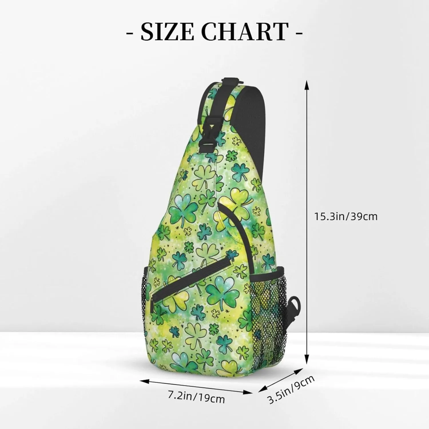 Lucky Shamrocks St. Patrick's Day Crossbody Sling Backpack Travel Daypack For Men Women Shoulder Bag