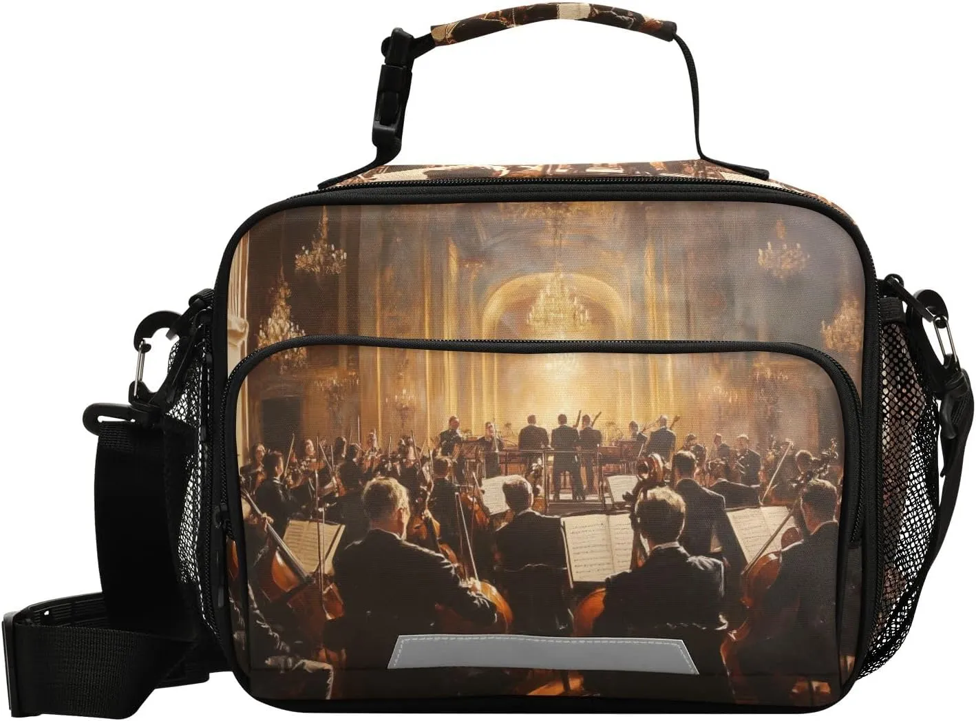 Lunch Bags Boxes Insulated Small Boys Girls Cooler Kids Symphony Orchestra 1 for School Student with Shoulder Strap Water-Resistant