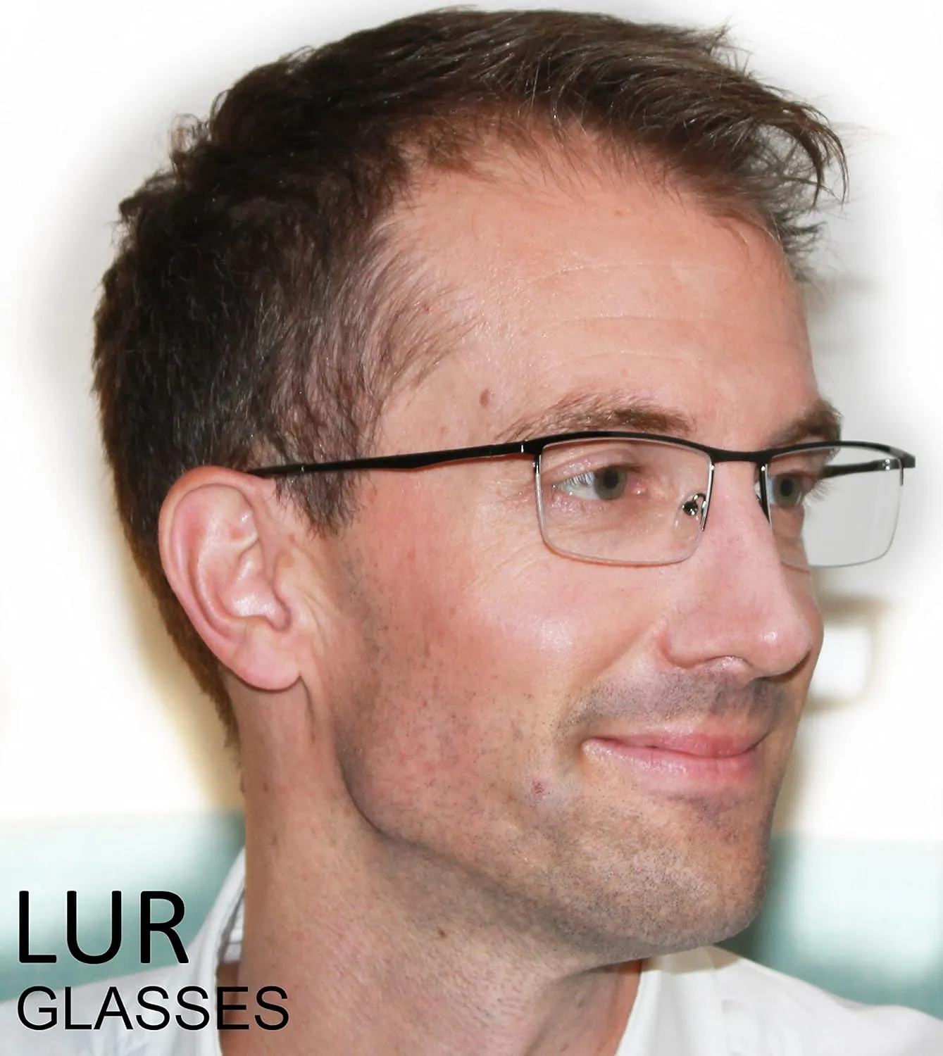 LUR READING GLASSES 3 pack Half-Rim Metal Readers (Black)