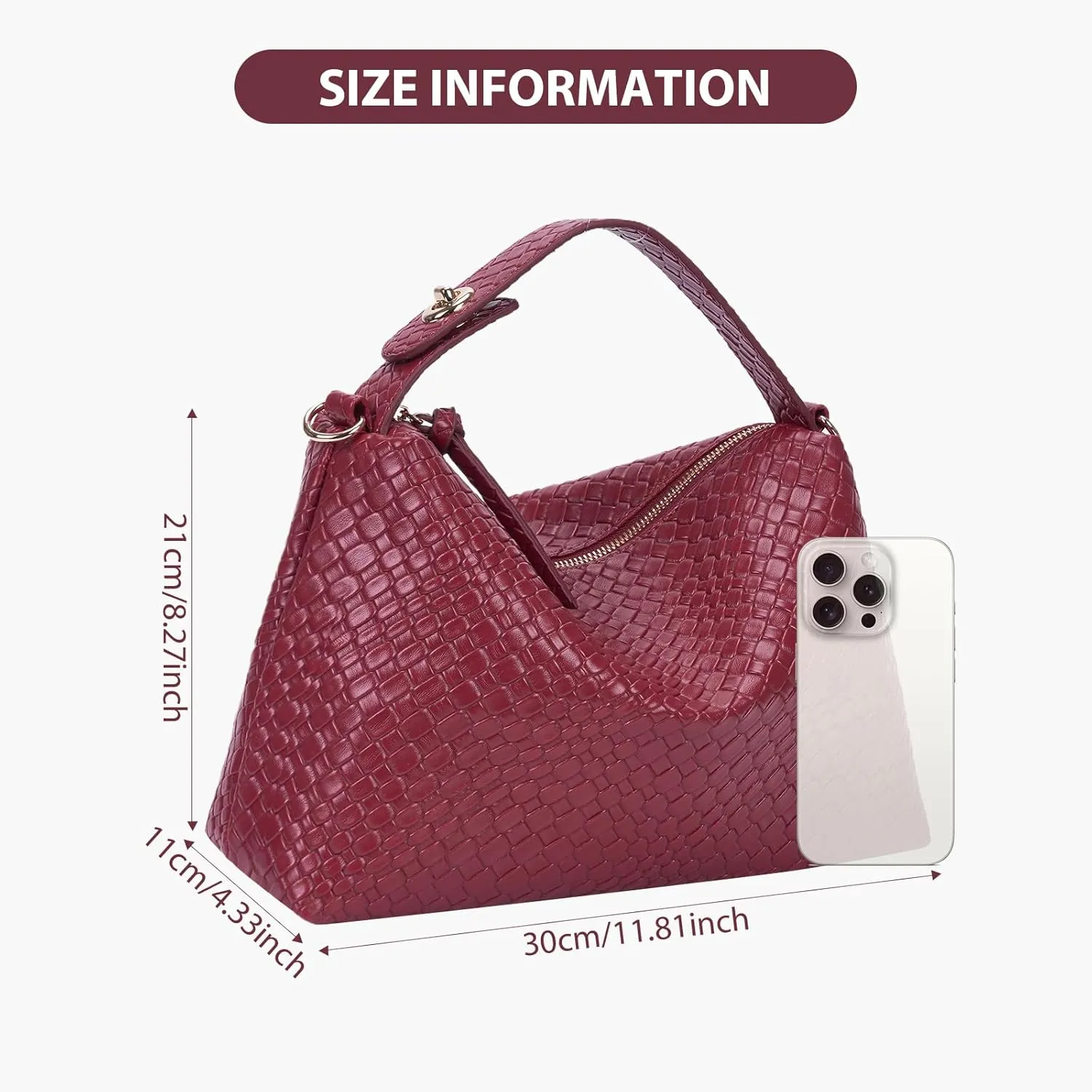 Lushandy Leather Hobo Bags for Women, Slouchy Tote Bag Top Handle Crossbody Purse Vegen Shoulder Handbag