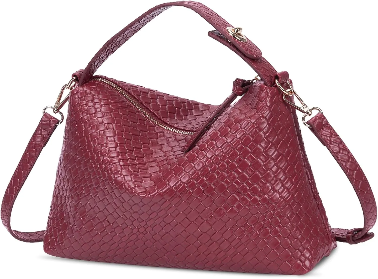Lushandy Leather Hobo Bags for Women, Slouchy Tote Bag Top Handle Crossbody Purse Vegen Shoulder Handbag