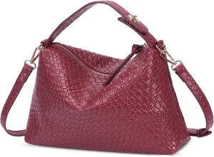 Lushandy Leather Hobo Bags for Women, Slouchy Tote Bag Top Handle Crossbody Purse Vegen Shoulder Handbag