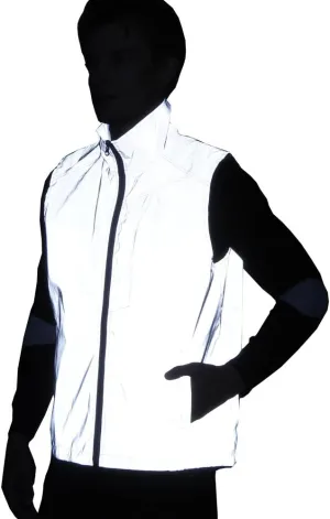 LZLRUN Reflective Vest Jacket Casual Hiphop Windbreaker Night Sporting Coat Hooded Fluorescent Clothing