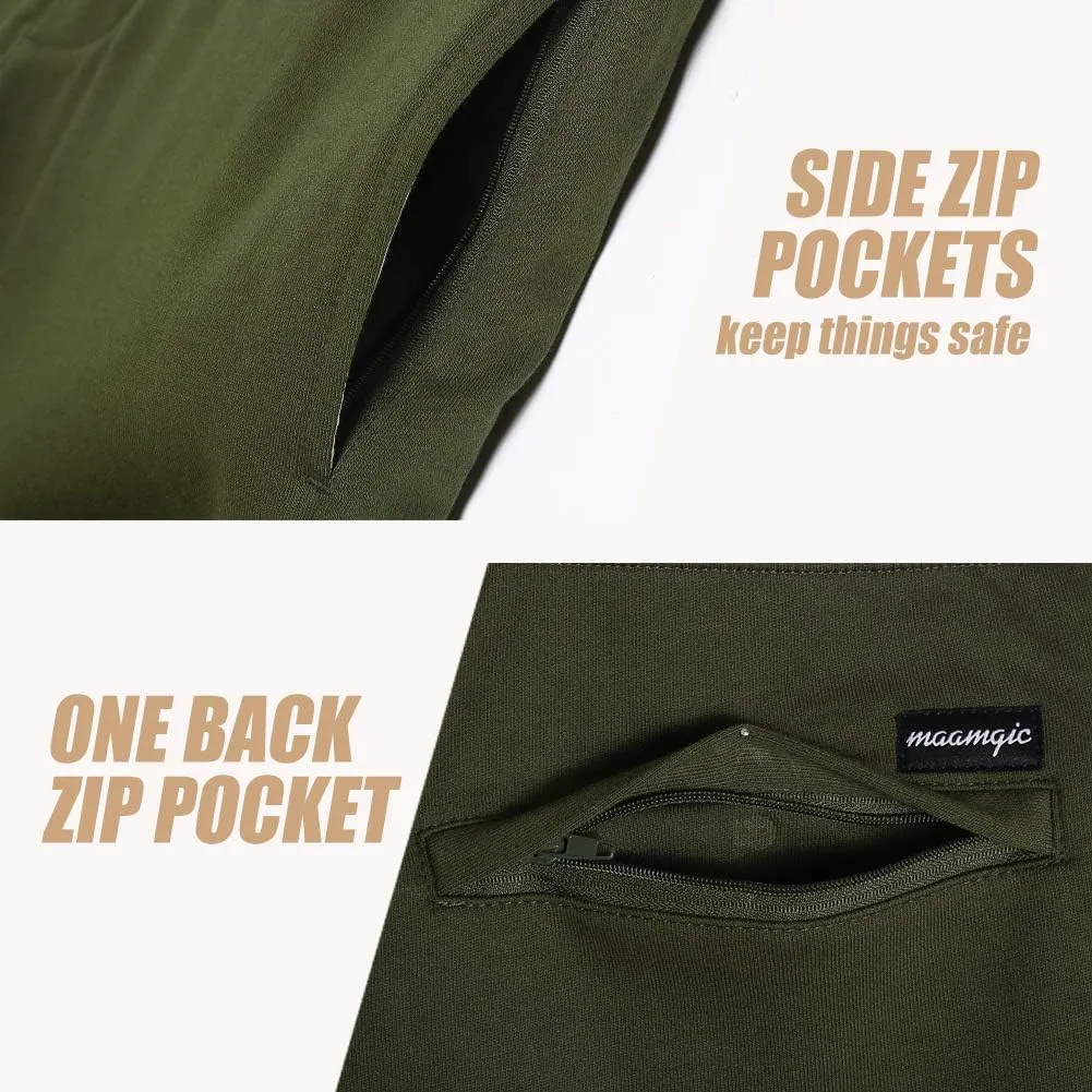 maamgic Mens Athletic Gym Shorts 5.5" Elastic Waist Casual Pajama Pocket Jogger Men Workout Short Pants