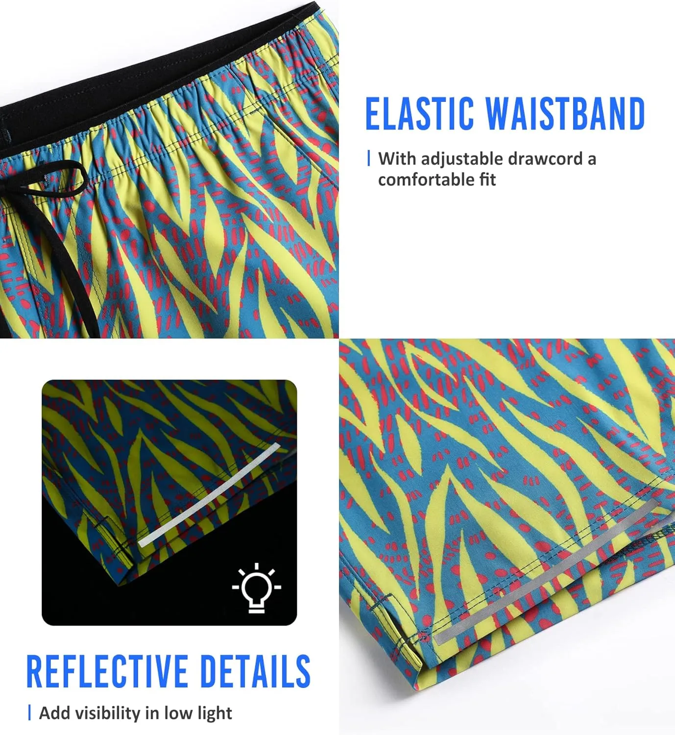 maamgic Mens Running Shorts Workout 6" Marathon Lightweight Quick Dry Gym Shorts with Zip Pocket