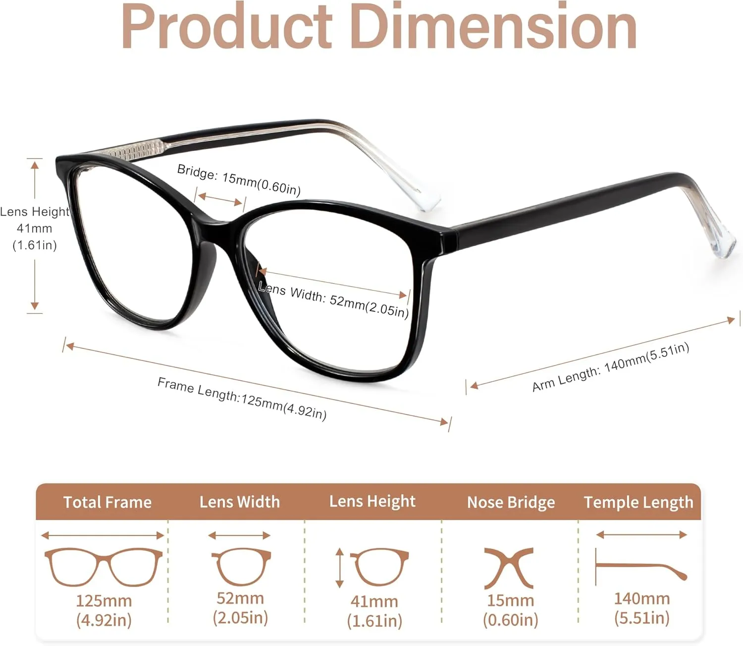 Madison Avenue Square Vintage TR90 Blue Light Blocking Reading Glasses for Women, Anti Glare/Eyestrain Computer Readers Black/Tortoise  1.0