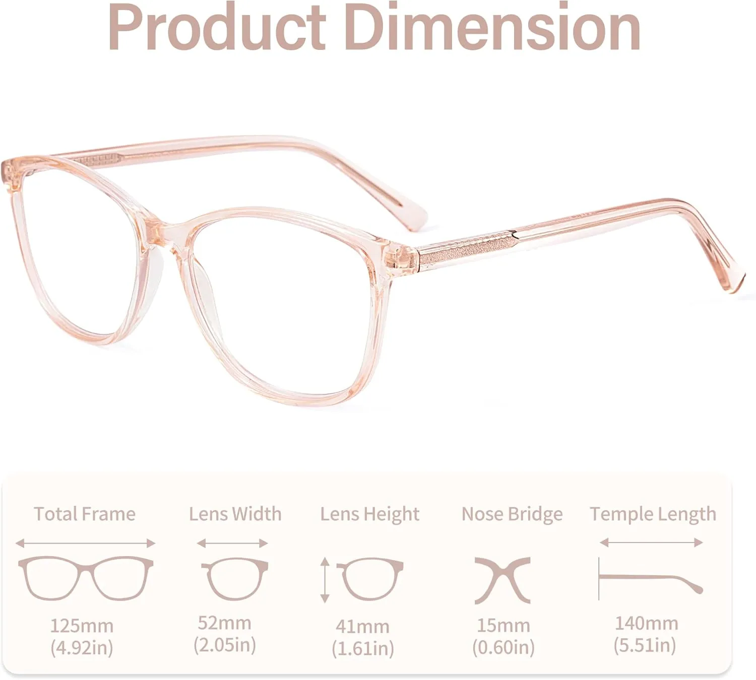 Madison Avenue Square Vintage TR90 Blue Light Blocking Reading Glasses for Women with Case, Anti Glare/Eyestrain Computer Readers Transparent Brown 1.0