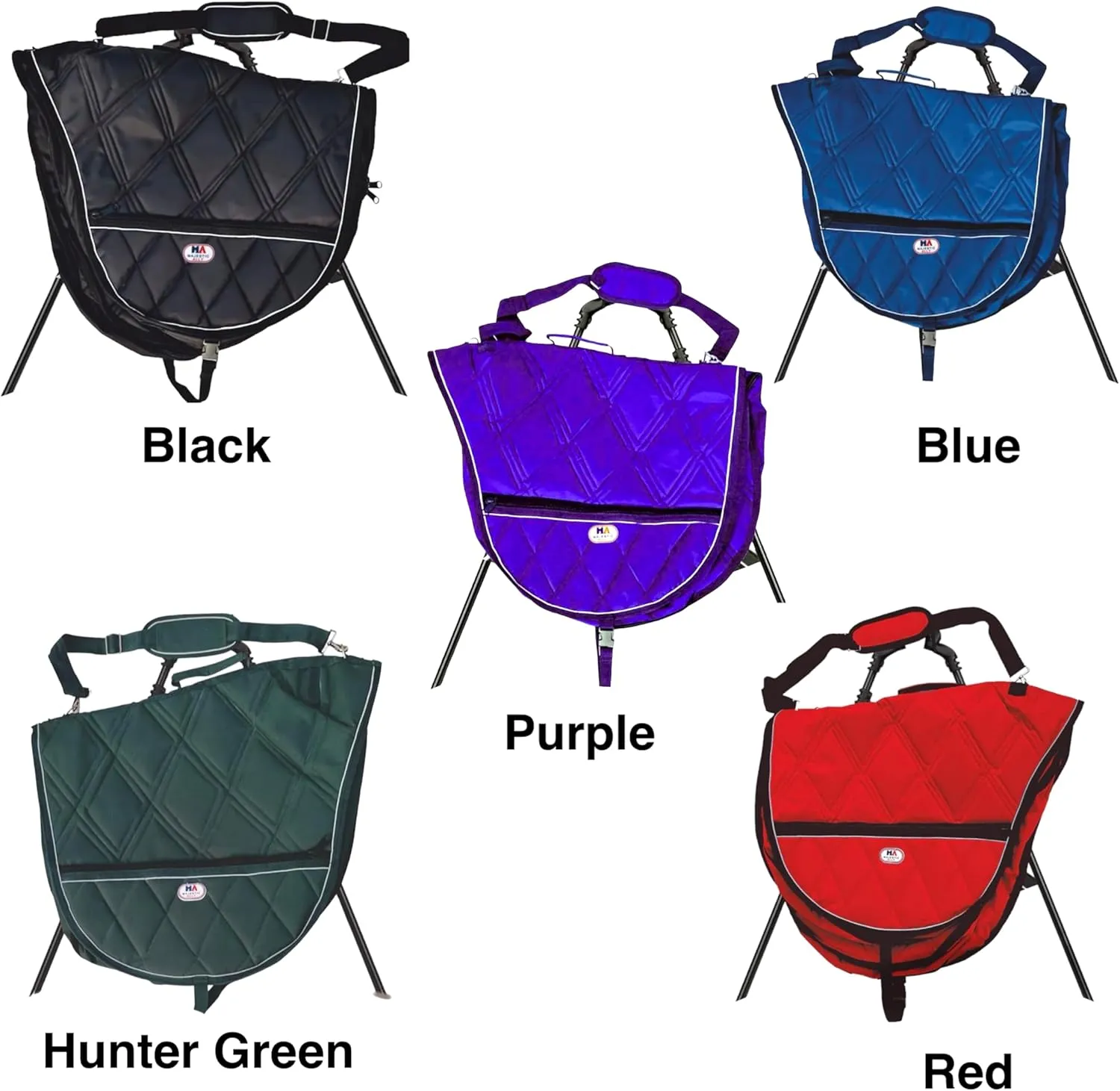 Majestic Ally 1000D Nylon Reflective English Saddle Carry Bag (Navy)