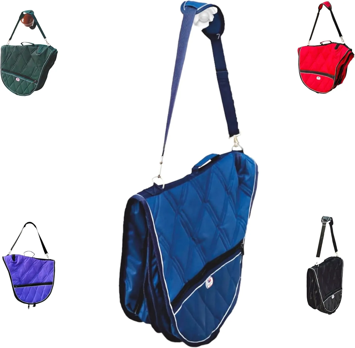 Majestic Ally 1000D Nylon Reflective English Saddle Carry Bag (Navy)