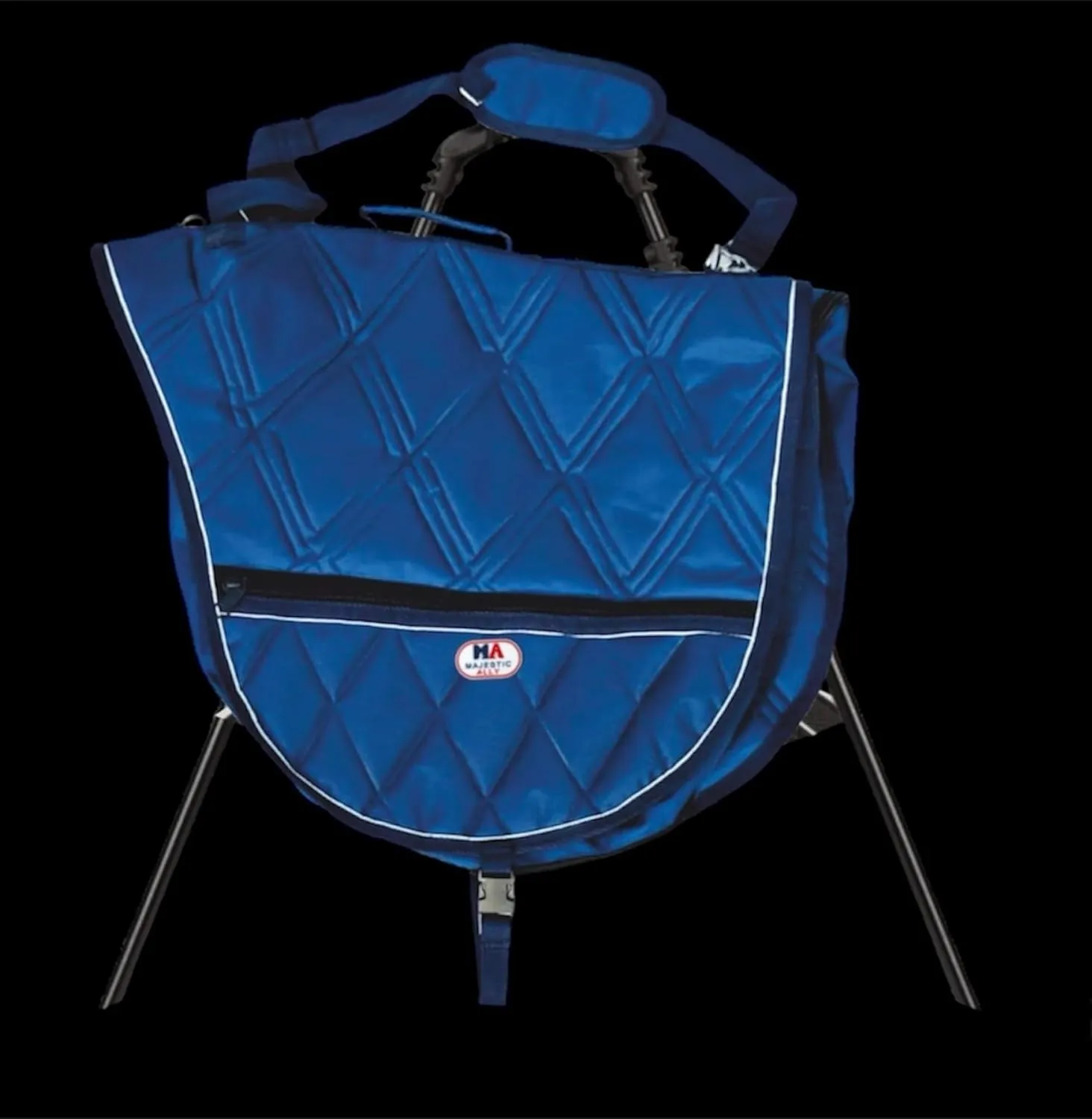 Majestic Ally 1000D Nylon Reflective English Saddle Carry Bag (Navy)