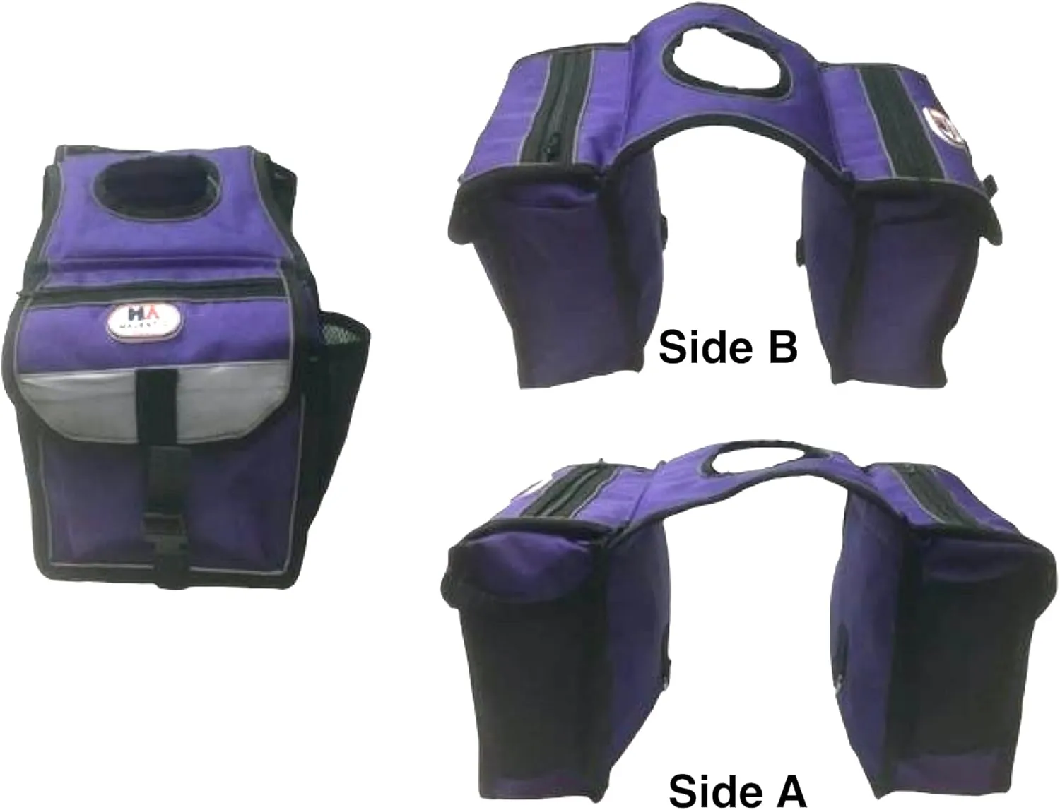 Majestic Ally Horn Bag, Nylon Insulated Padded Reflective Pockets,Two Water Bottle, Camera/Cell Phone Pocket, Horn Bag (Purple)