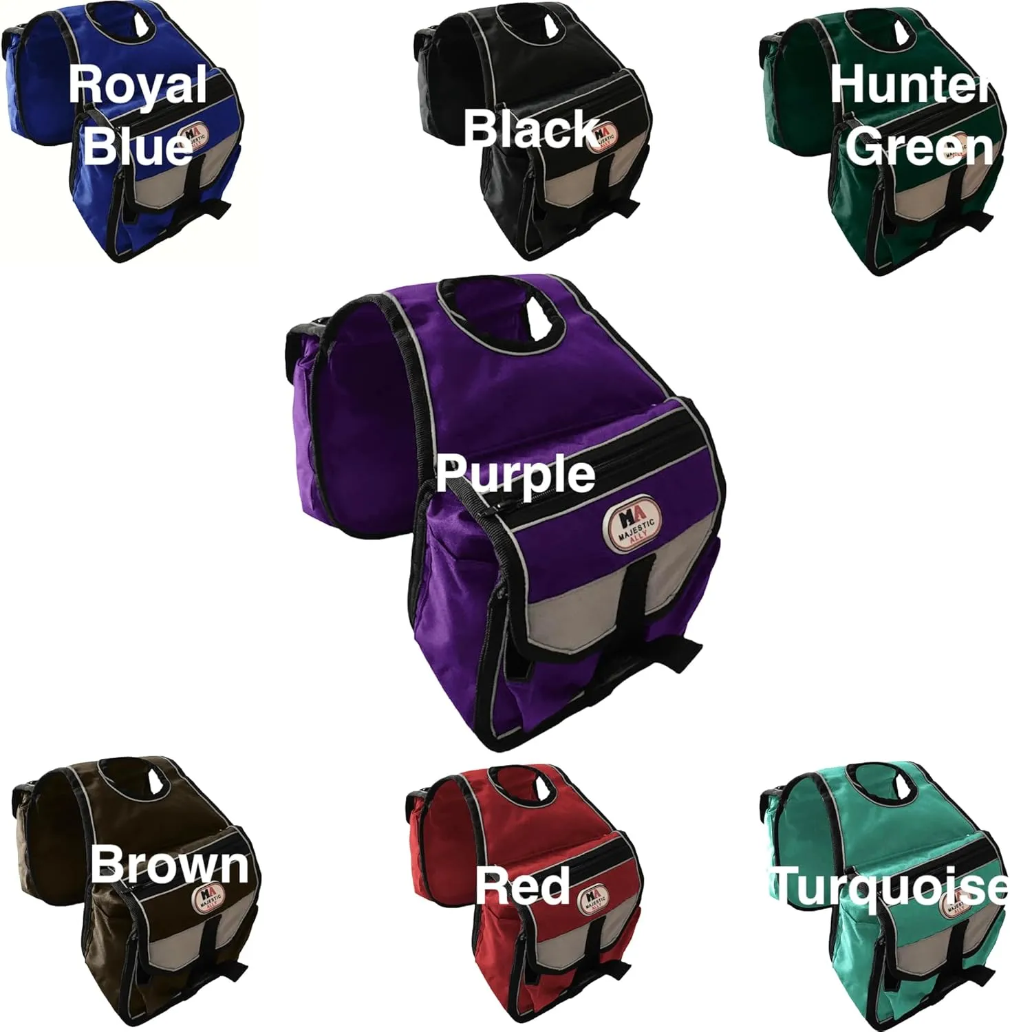Majestic Ally Horn Bag, Nylon Insulated Padded Reflective Pockets,Two Water Bottle, Camera/Cell Phone Pocket, Horn Bag (Purple)
