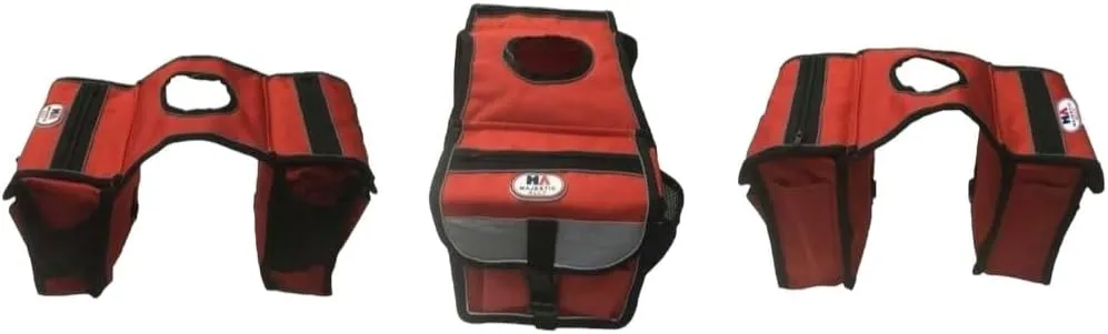 Majestic Ally Horn Bag, Nylon Insulated Padded Reflective Pockets,Two Water Bottle, Camera/Cell Phone Pocket, Horn Bag (Red)