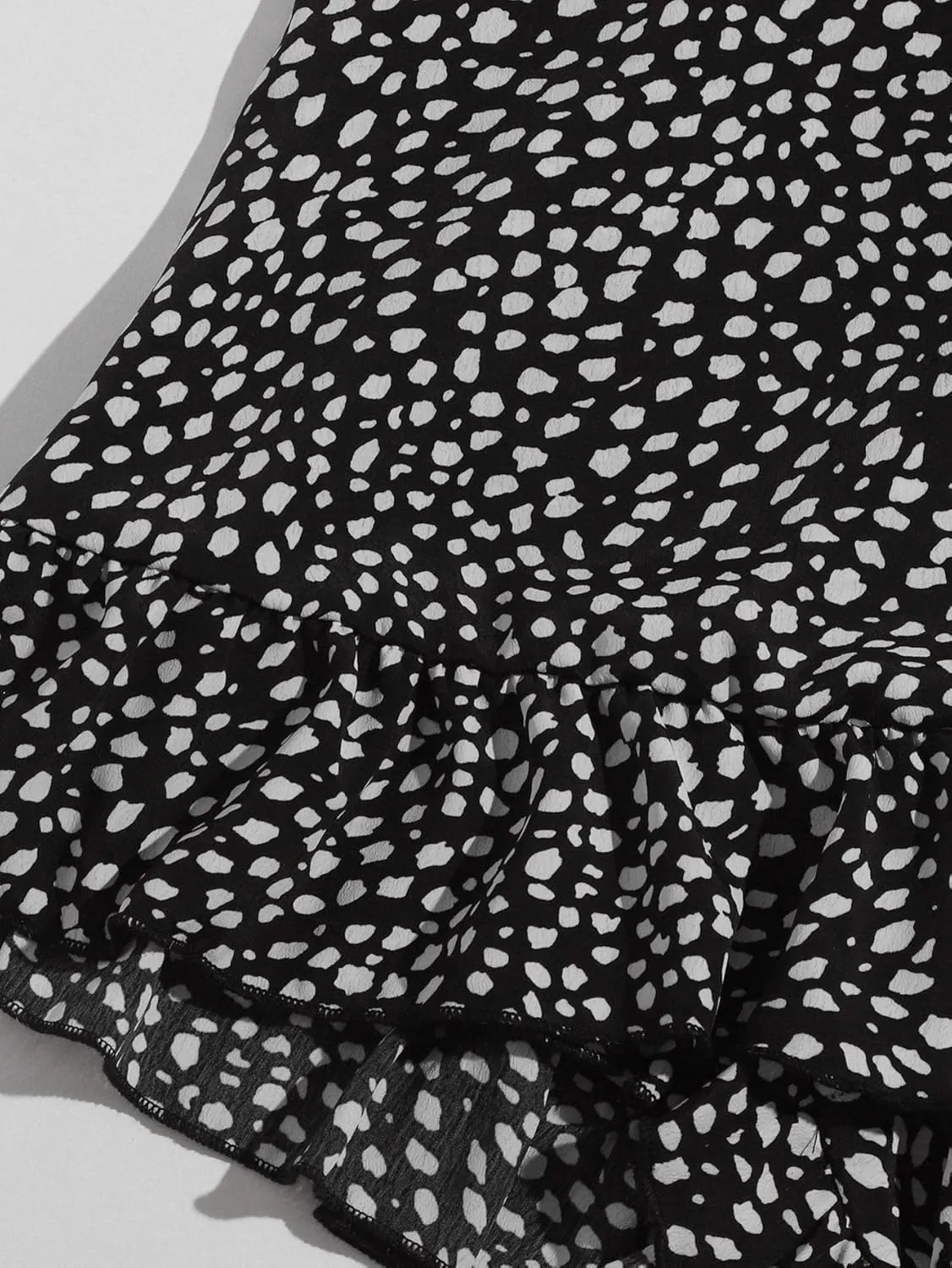 MakeMeChic Women's Boho Floral Print Elastic Waist Ruffle Wrap Tie Skorts Skirt Skorts