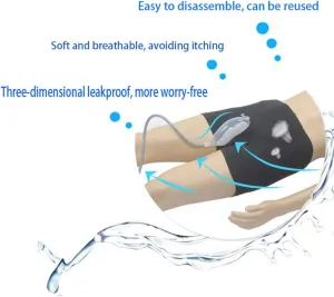 Male Urinal Bag Pee Bag Portable Wearable Men's Urinal Elastic Waistband Toilet Elastic Waistband Urine Replacement Collector (L)