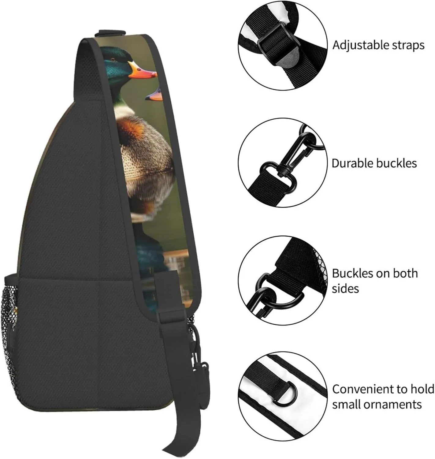 Mallard Ducks High Storage Capacity Chest Bag Diagonally Sling Backpack Crossbody Shoulder Bag For Men Women